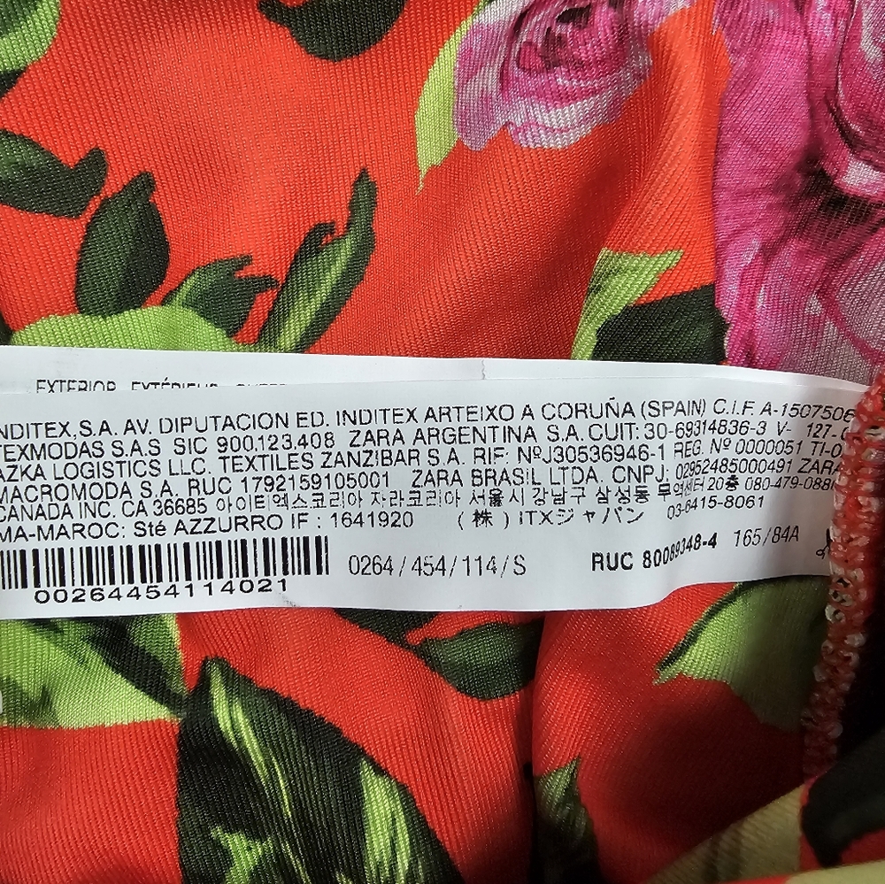 🌞Zara Drape Deep-neck Ruched Floral Bodysuit Top Floral Sleeveless NWOT - Picture 11 of 16